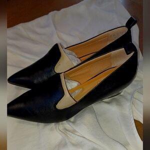 Franco Sarto Black Wedge Sleek Pointed-Toe Design
